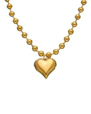 DANNIJO Plated Puffy Heart Pendant Necklace - Metallic