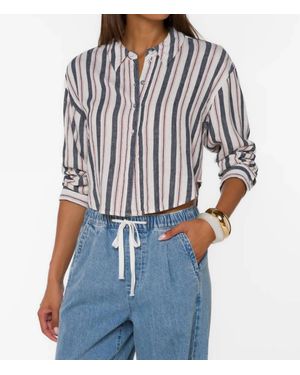 Velvet Heart Trinity Cropped Shirt - Blue