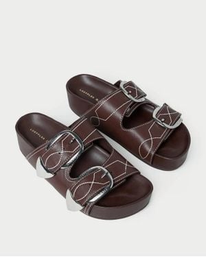 Loeffler Randall Nico Two-Band Sandal - Brown