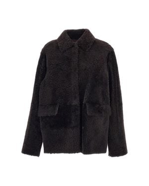 DESA NINETEENSEVENTYTWO Shearling Reversible Boxy Jacket - Black