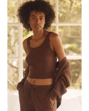 Eberjey Crop Sweater Tank Top - Brown