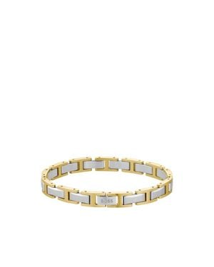 BOSS Two-Tone H-Link Cuff With Logo Clasp - Metallic