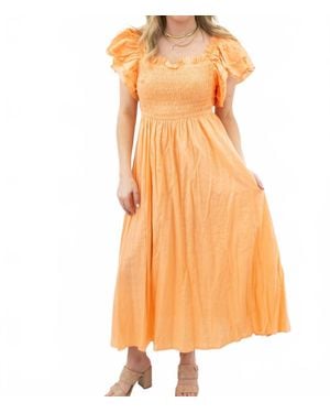 Bibi Smocked Layer Dress - Orange