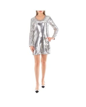 Rabanne Ladies Paillette Mini Dress - White