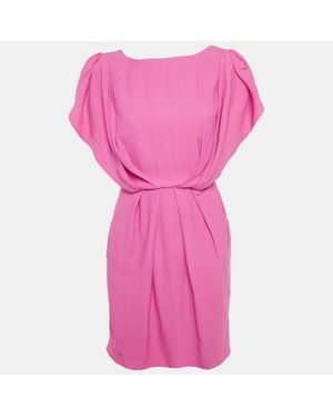 Blumarine Crepe Sleeveless Bateau Mini Dress - Pink