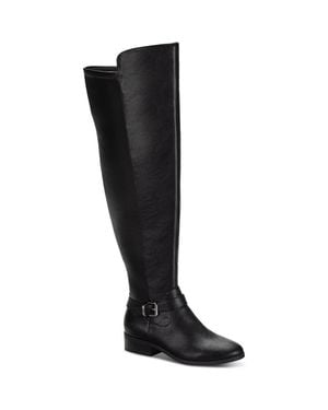 Style & Co. Style & Co Charlaa Bootie Faux Leather Over-The-Knee Boots Lion482 - Black