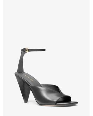 Michael Kors Electra Leather Sandal - Gray