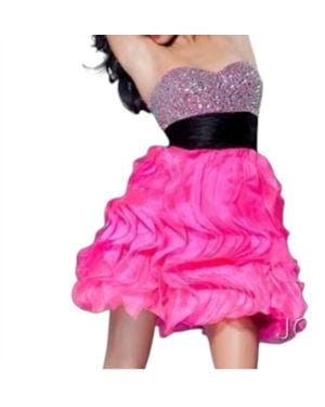 Jovani Luxury Ruffled Mini Cocktail Dress - Pink