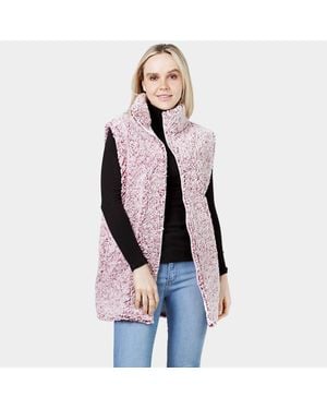 TRUEDAMES Sherpa Fleece Vest W/Zipper - White