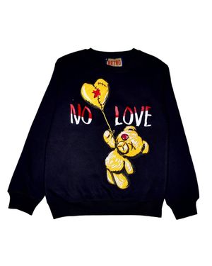 Retro Label 14S Winterized No Love Crew Neck Sweatshirt - Blue