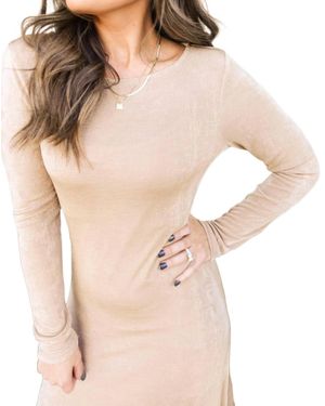 Et Clet Long Sleeve Dress With Slip - Natural