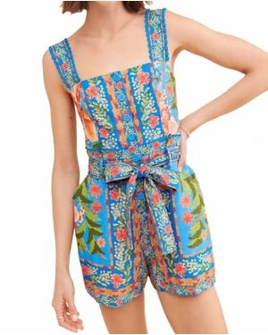 FARM Rio Stitched Garden Romper - Blue