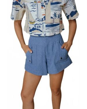 Laroque Cypress Cotton Shorts - Blue