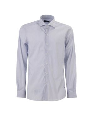 Fay Deep Stretch Cotton Shirt - Blue