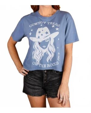 All Us Cowboy Tears Boy Tee - Blue