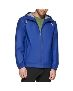 Club Room Rubberized Rain Hoodie/Windbreaker Jacket - Blue