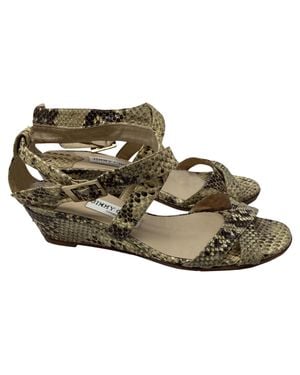 Jimmy Choo Cross-Strap Wedge Sandals - Metallic