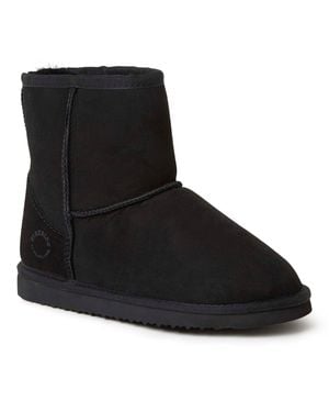 Dearfoams Fireside By Rosebery 6 Inch Shearling Boot - Black