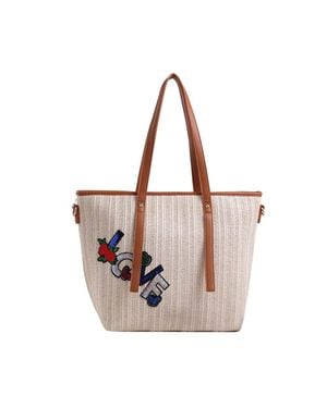 MKF Tansy Padlock Designer Satchel Handbag By Mia K - Brown