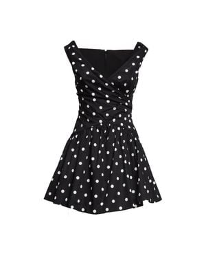 Self-Portrait Polka Dot Mini Dress - Black