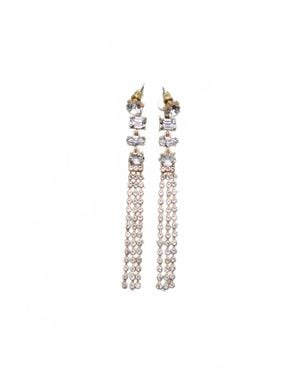 White Label Tiered Tassel Drop Earrings - White