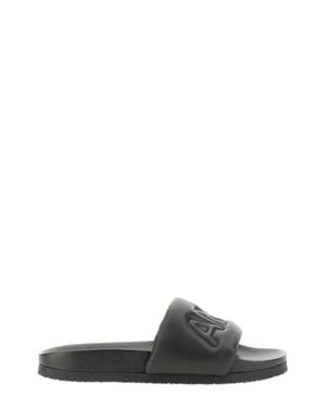 Ambush Padded Leather Slide Sandal - Gray