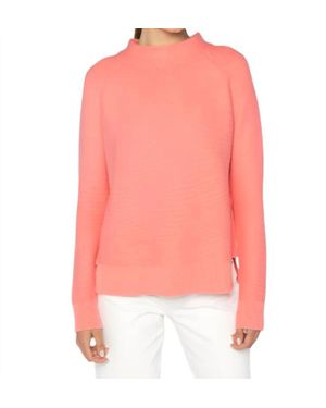 Kinross Cashmere Garter Funnel Sweater - Pink