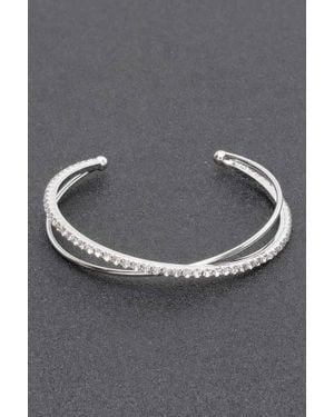 Fashnzfab Rhinestone Bracelet - Gray