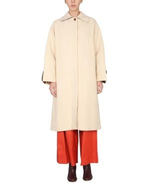 Alysi Short Straight-Silhouette Coat With Classic Collar - White