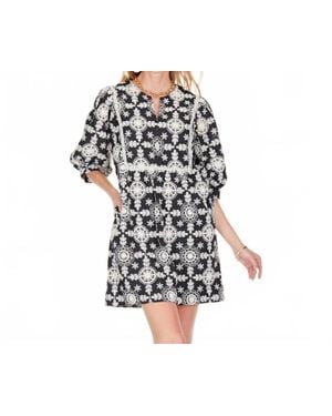 J joy Embroidered Dress - Black