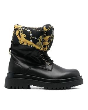 Versace Jeans Couture Drew Polyurethane Baroque Boots - Black