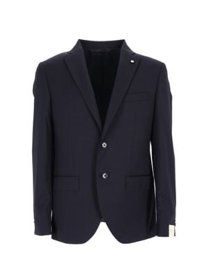 L.B.M. 1911 Tailored Two Button Notch Blazer - Blue