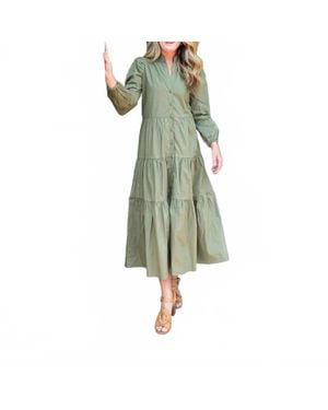 Sail To Sable Button Front Shirt Dress - Green