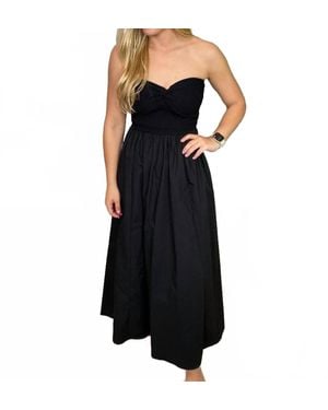 Blu Pepper Strapless Twist Front Maxi Dress - Black