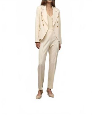 Iris Setlakwe Pintuck Straight Leg Trouser - Natural
