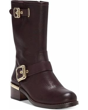 Vince Camuto Windy Leather Moto Boots - Brown