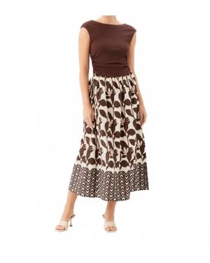Fifteen Twenty Carina Long Contrast Dress - Brown