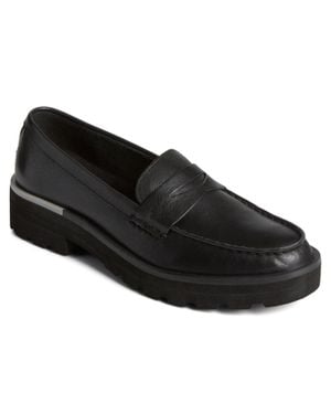 Sperry Top-Sider Chunky Penny Loafers Leather Round Toe Slip On Rhs4067 - Black