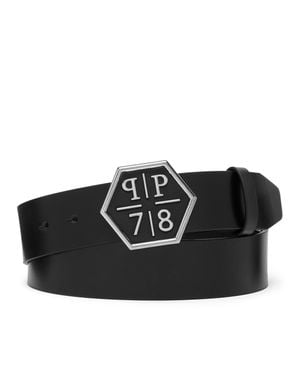 Philipp Plein Leather Belt Pp1978 - Black
