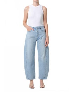 Agolde High Rise Pieced Tapered Jeans - Blue