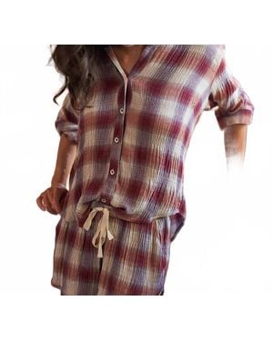 LVHR Nikki Button Up Top - Multicolor