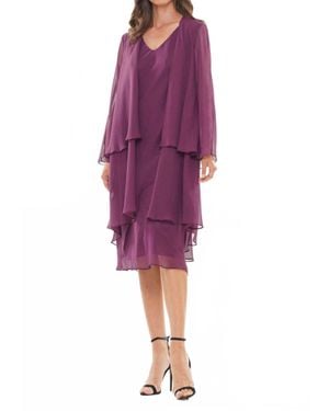Marsoni by Colors V-Neckline Midi Dress - Purple