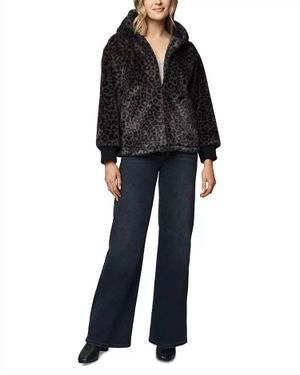 Splendid Lucia Fur Zip Up Jacket - Black