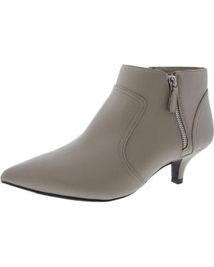 Easy Street Annalee Zipper Faux Leather Booties - Gray