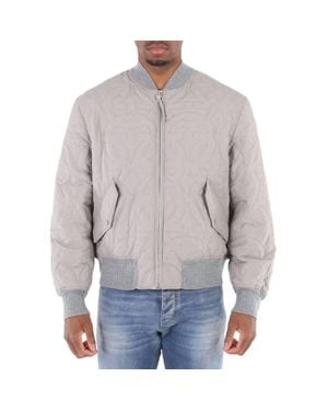 Ferragamo Rhinoceros Quilted Gancini Blouson Jacket - Gray