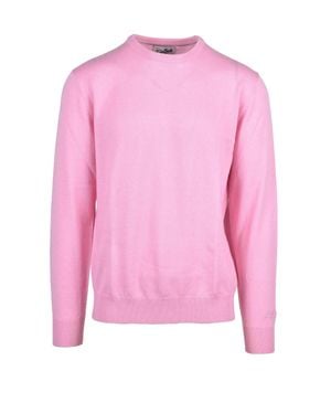 MC2 Saint Barth Extrafine Merino Wool-Cashmere Crewneck Sweater - Pink