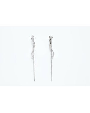 Avenue Chic Infinity Long Bar Earrings - Black