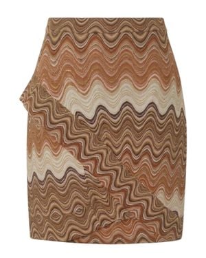 MC2 Saint Barth Abstract Pattern Mini Skirt With Fitted Silhouette - Brown