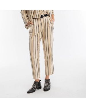 Lanhtropy Rome Jacquard High Waist Pants - Natural