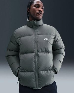 Nike Sportswear Club Puffer Jacket Therma-Fit Down Long Sleeve Jax884 - Gray